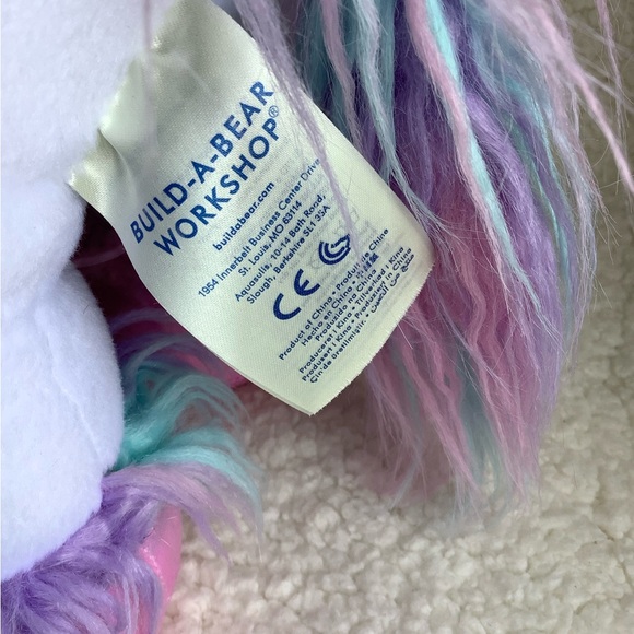 Unicorn Build a Bear Stuffed Animal Embroidered Eyes BABW Plush - Picture 4 of 5